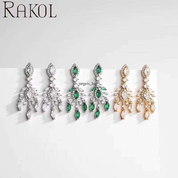 earrings EP5427 Indian Fashion Charming Shiny Crystal Silver Gold Plated Copper Long Earrings for Women for women