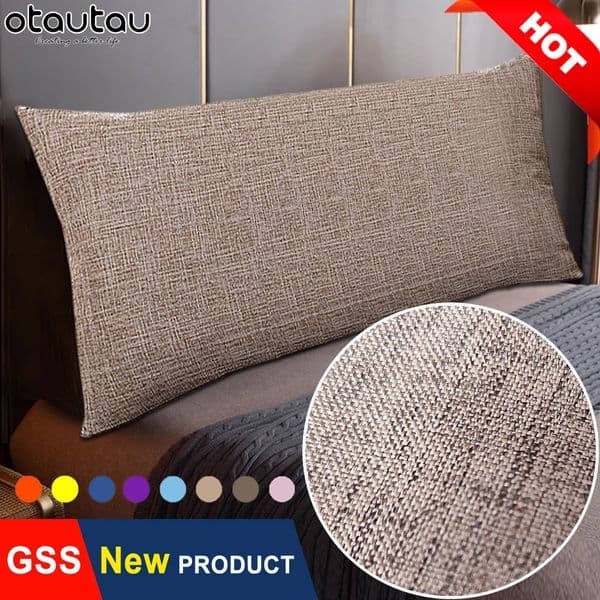 King Size Bed Pillow Case Sofa Chair Cotton Linen Pillowcase Cover Cushion Home Decor Long Body Throw Pillows Seat Backrest Pad 260326