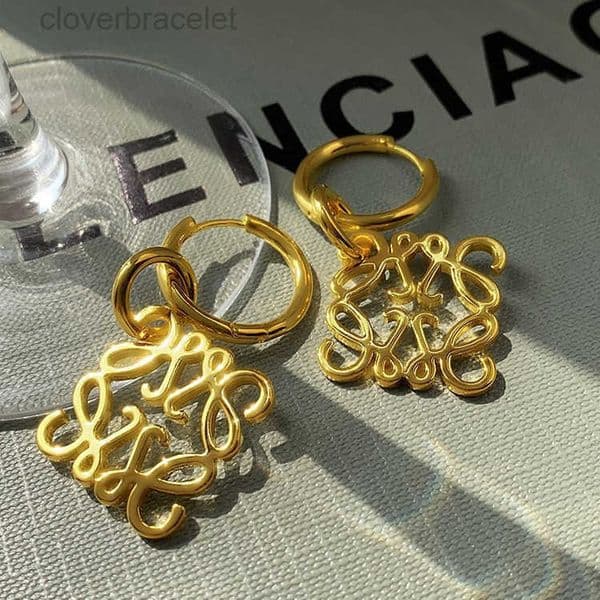 earring brand hollow stud square earrings plated 18K gold luxury earrings designer for women Jewelry Wedding Chirstmas gift