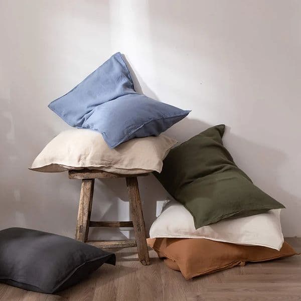 100 Pure Linen Pillow Case Double Long Pillowcase Euro Sham for BedCustom Size Envelope Cushion Cover Antibacterial Anti-mite 260326