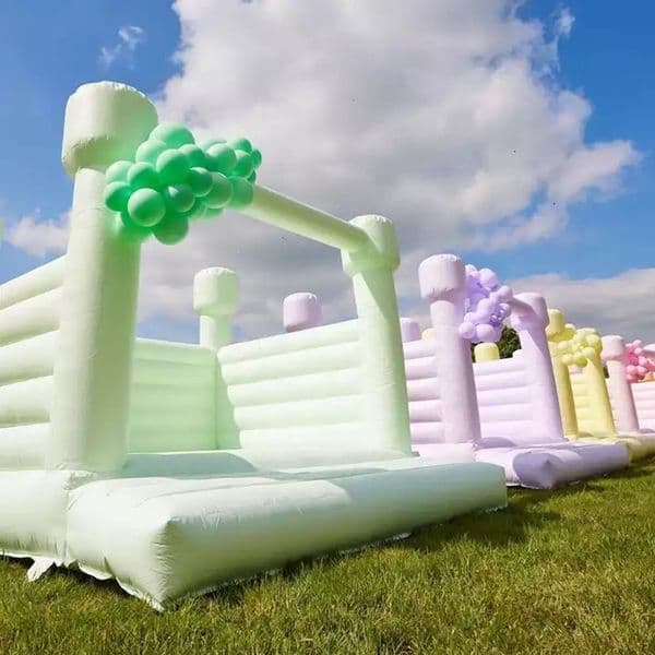 Free delivery Macaron colourful 4x4m pvc Bounce House 13.2x13.2ft Inflatable Wedding Jumper Bouncy Castle/Moon jumper/Bridal Bouncer jumping House with blower