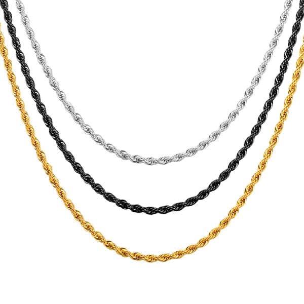 2026 New 316L Stainless Steel Rope For Men Women Gold Silver Twisted Link Cuban Curb Chain Hip Hop Men's Necklace Punk Party Jewelry Gift