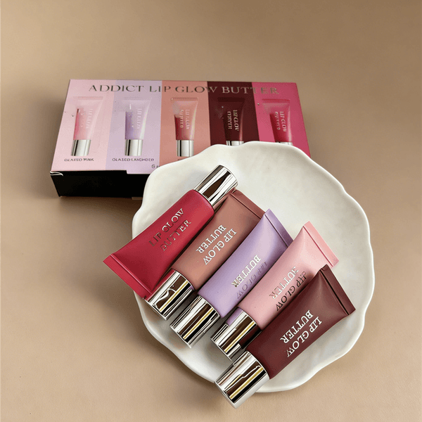 Brand Lip Glow Butter Jelly Lip Gloss 5Pcs Set Hydrating Smoothing Shine Liquid Lipstick Lip Care Cosmetic 101 102 103 104 105
