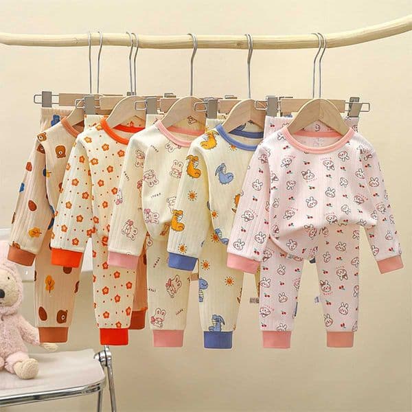 New Spring Autumn Childrens Clothing Sets Sleepwear Clothes Kids Pajamas Set Baby Cotton Pyjamas H260402