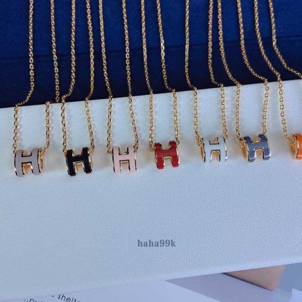 Designer Necklace High-end V-gold H-brand necklace niche design versatile simple light luxury elegant collarbone chain necklace 16F9