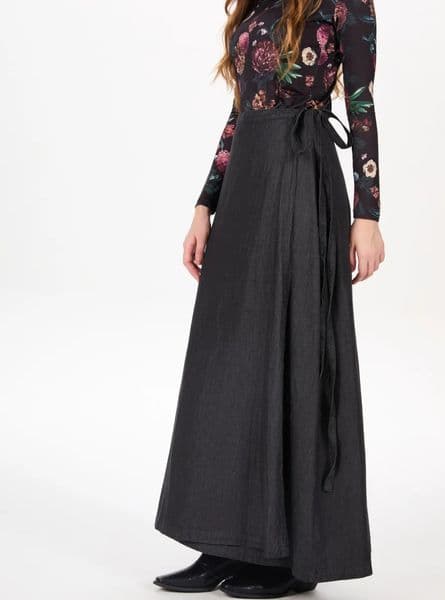AS AW25 denim one pieces wrap skirts adjustable waist woman clothing 260403