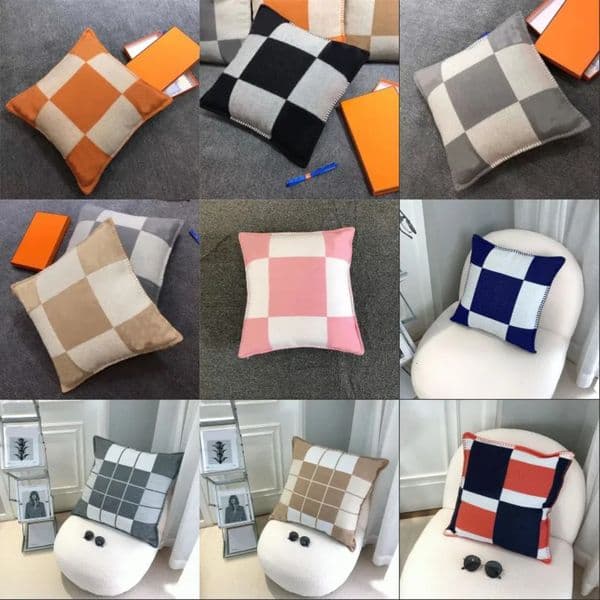 Luxury Designer Letter Pillow Bedding h Home Room Decor Pillowcase Couch Chair Sofa Orange Car Thick Cashmere Cushion Multisize Men Women Casual Pillows S 08