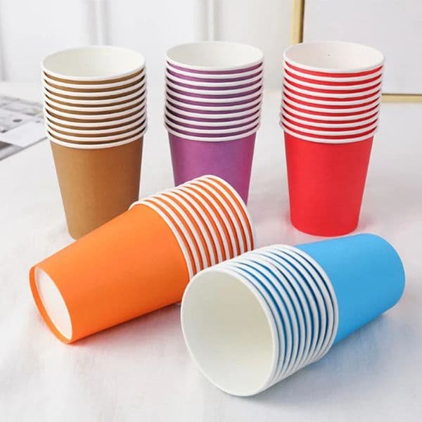 10PCS 9oz 250ml Solid Thick Paper Cup Disposable Cup Wedding Birthday Party Holiday Disposable Tableware 260403
