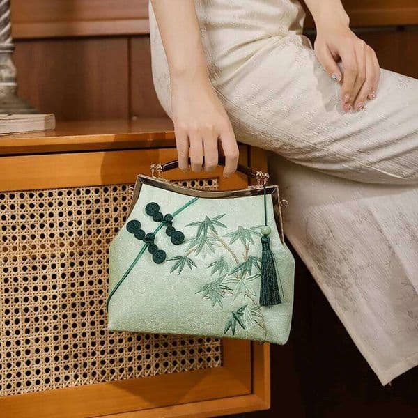 Handmade Evening Women's Clutch Bag Flag Sle Crossbody Handbag Artistic Crtsmanip Chinese Retro Faion
