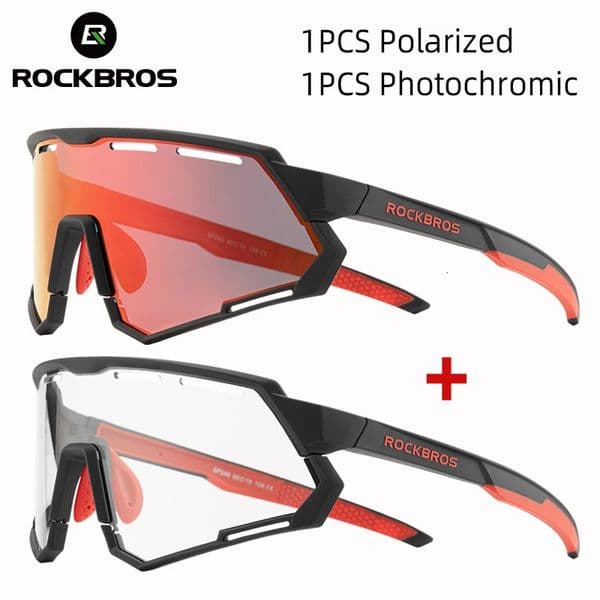 ROCKBROS 2 Lens Polarized Pochromic Cycling Glasses UV400 Bike Sunglasses Sports Eyewear MTB Road Goggles Bicycle Glasses 260331BJ