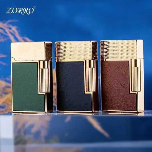 ZORRO New Paris Nail Gold Plated Foreskin Kerosene Lighter Loud Voice Side Pulley Ignition Retro Lighters Smoking High-end GiftsT260403