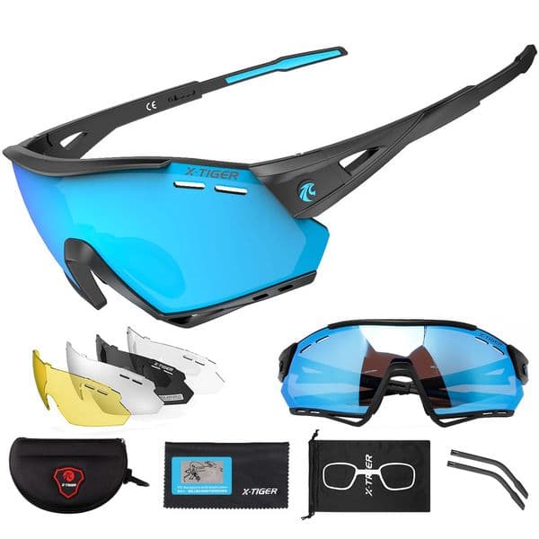 X-TIGER Cycling Glasses MTB Bike Protection Eyewear Running Fishing Sports Men Women 5 Lens Polarized Bicycle Sunglasses 260331BJ