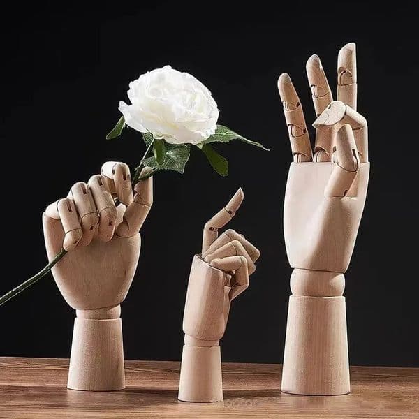 Creative Wooden Finger Art Model Ornaments Hands Home Living Room Office Desktop Storage Decorations Accessories 260403