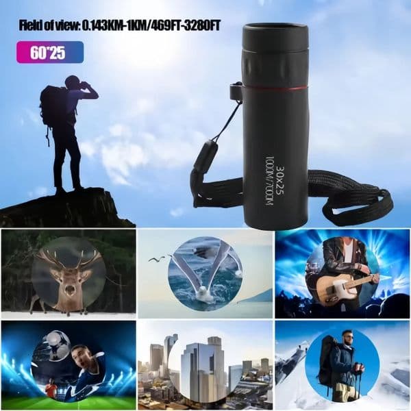 2000x25 HD Monocular Telescope Mini Portable Mobile Phone Telescope with Holder Outdoor Camping Hunting Birdwatching Telescopes 260331BJ