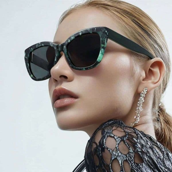 ZENOTTIC Fashion Printing Square Polarized Sunglasses Acetate Butterfly Sun Glasses for Women Driving UV400 Protection