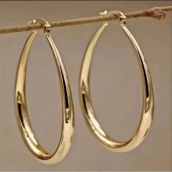 Gold color Smooth Circle Big Hoop Earrings For Women Silver Fashion Party Wedding Accessories Jewelry Christmas Gifts 260403