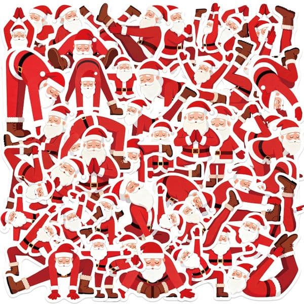 50 Yoga Santa Graffiti Stickers Decoration DIY Handbook Stationery Luggage Notes Waterproof Stickers