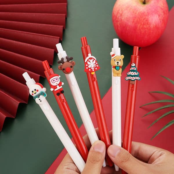 Kids' Friendly Christmas-Themed Stationery Set Durable Desk Accessories Featuring Tiny Tactile Illustrations