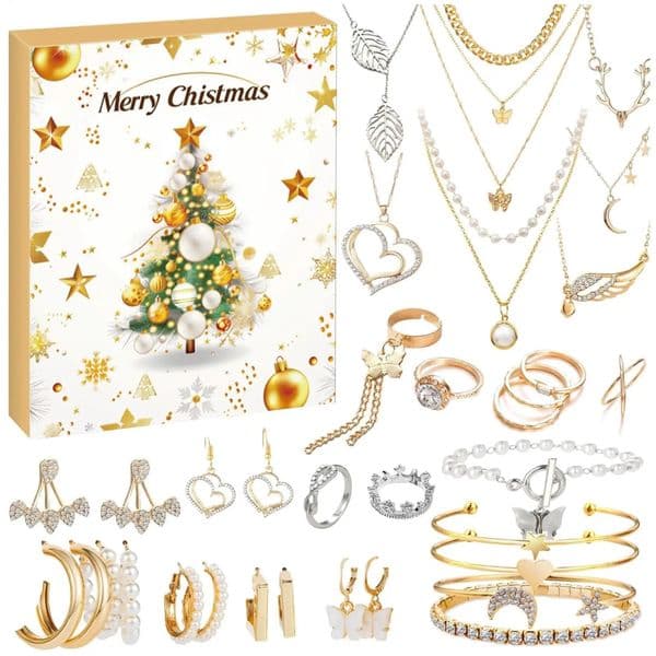 Jewelry Advent Calendar 24 Day Countdown To Christmas Trendy Set For Adult Women Teen Girls Party Gifts 260403