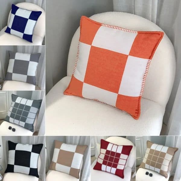 Luxury Designer Throw Bedding Home Room Decor Pillowcase Couch Chair Sofa Orange Car Thick Cashmere Multisize Men Women h Casual Cushion Pillow Shipping 02