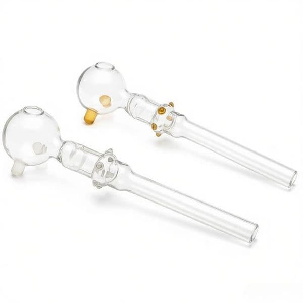 Wholesale Clear 14cm Glass Oil Burner Pipes hand tube nails Pipe For Smoking Bubbler Handcraft Nail Burning with colorful balance dot