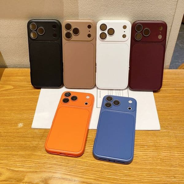 Change in Seconds Cases For Iphone 17 Air 16E 16 Pro Max 15 14 13 12 11 Iphone17 Hard PC TPU Fashion Lens Protector Fine Hole Orange Color Mobile Phone Back Cover Skin