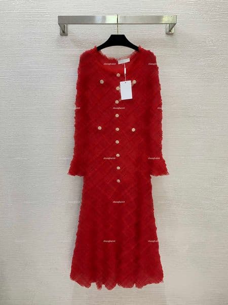 Fashion round neck women dress Autumn lady dresses women designer clothes trumpet sleeve hip hugging large swing square neck skirt A1026X01N040