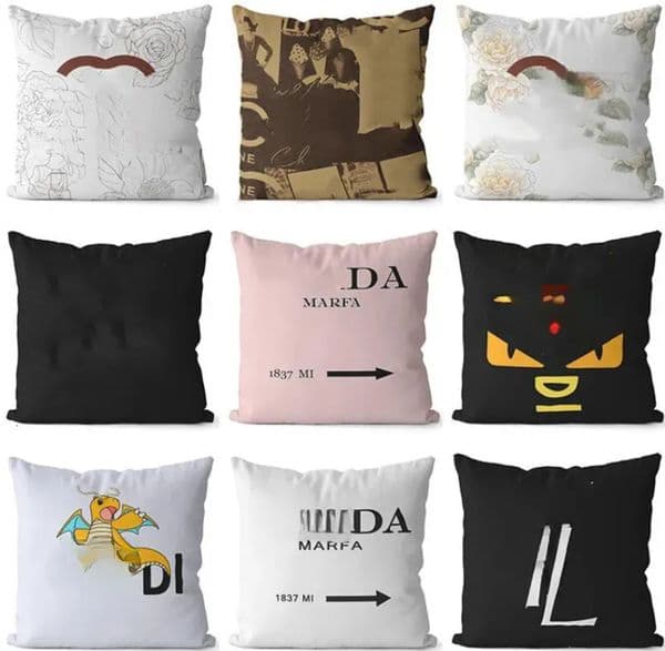Luxury Designer Luxury 20Style Fashion Letter Designer Throw Bedding Home Room Decor H Cover h Sofa Decoration Cushion Pillowslip 45-45Cm Pillow Core Removable 02