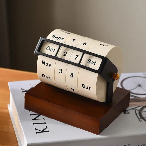 Wheel Perpetual Calendar Large Rotating Desk Desktop Ornaments Countdown 260403BJ