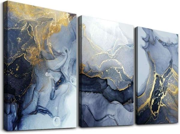 Abstract Decor Living Room Bedroom Art, Ink painting Wall Artworks Hang Pictures for Office Decoration, 12x16inch/Piece, 3 Panels Home Posters