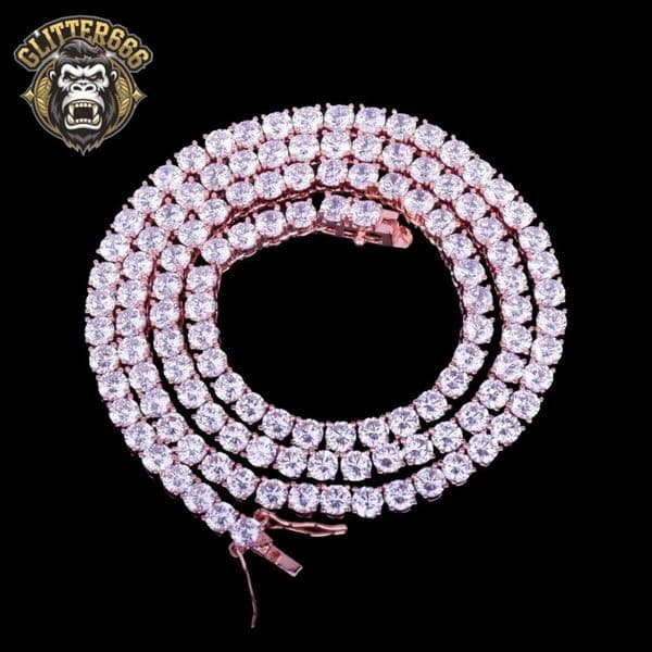 5mm Moissanite Chain Hiphop Necklace 925 Silver Diamonds 18k Gold Plated Pass Diamond Tester Moissanite Tennis Chain