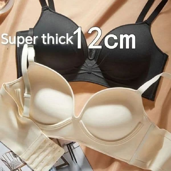 Super Thick 12CM Flat Chest Special Lingerie Small Breast Gathering Thickening Show Bigger No Steel Ring Cup Bra 260402