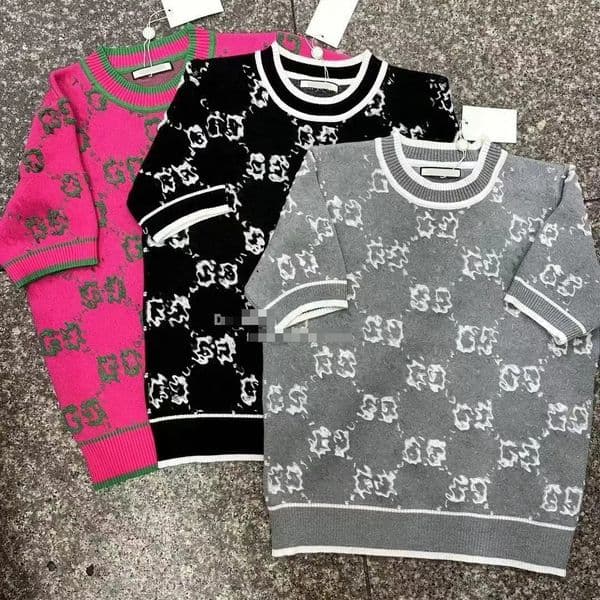 New High Quality Knitted Luxury T-shirt for Women, Designer T-shirt for Summer Fashion and Leisure with Brand Letter, High Quality Designer T-shirt