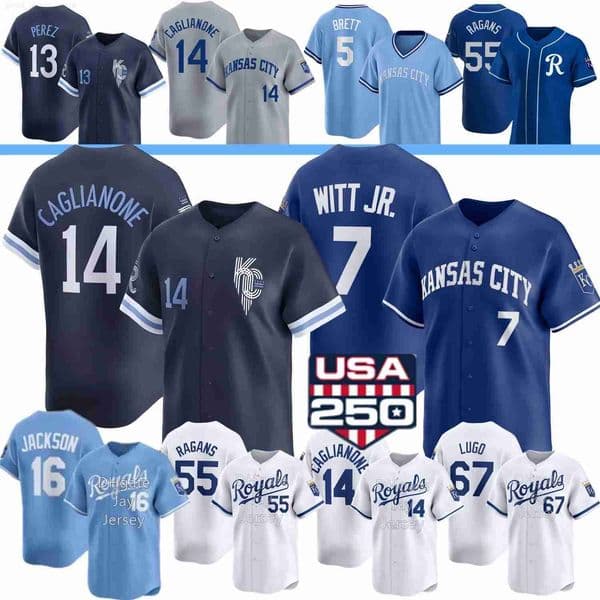 2026 Royals Jersey Kansas Citys 7 Bobby Witt Jr Jac Caglianone Salvador Perez Bo Jackson Ragans Lugo Starling Marte George Brett Kudrna Garcia Isbel Loftin Waters