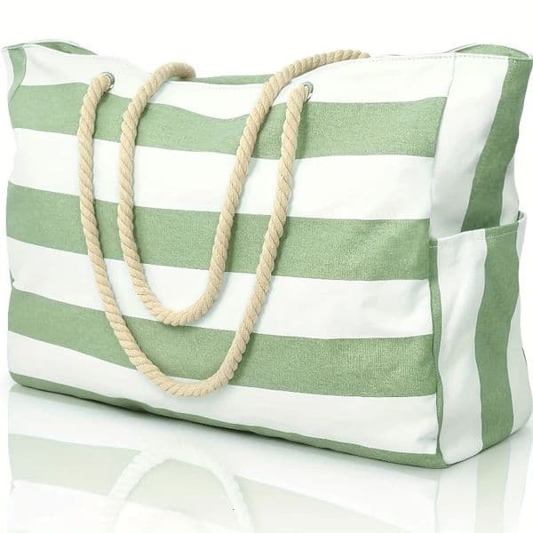 Fashion Striped Beach Tote Bag Waterproof and SandProof Foldable LargeCapacity Portable Storage Shoulder 260403