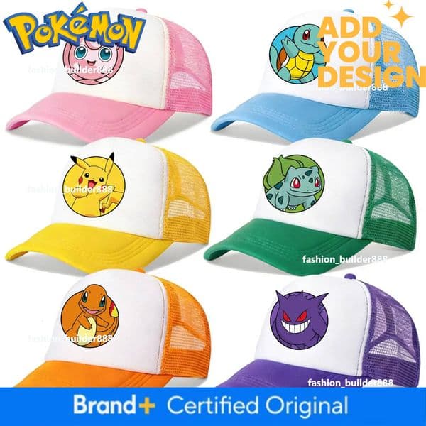 Pokemons New Baseball Cap For Kids Adult Cartoon Peaked Hat Kawaii Boys Girls Anime Summer Hats Fashion Kids Accessories Gift
