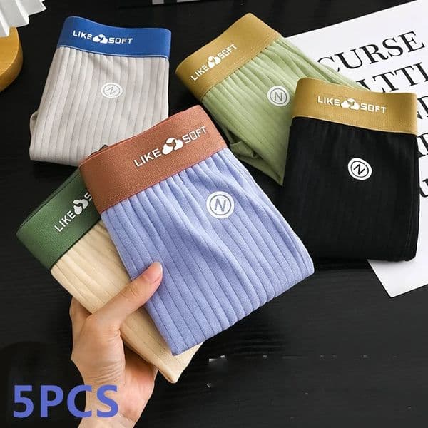 5 Pcs Mens Striped Funny Boxer Shorts Underwear Sexy Underpants Man Male Homme U Convex Lingerie Boxershorts Panties 260403BANJIA