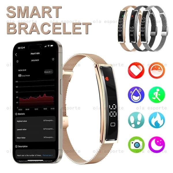 2025 Smart Watch Pedometer Health Smart Bracelet Women Men Sports Fitness Waterproof Heart Rate Sleep Monitoring Wristbands 260324ww