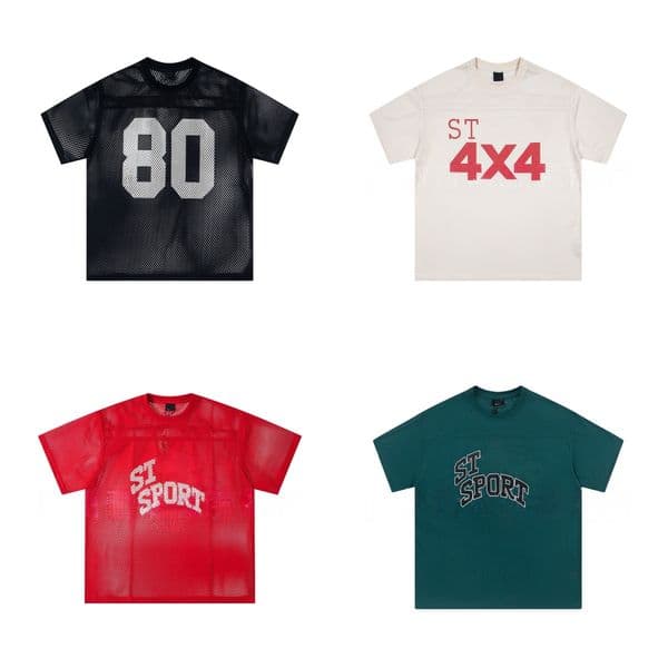 Men's Designer Letter Sport T-shirt Loose Fit Mesh Breathable Football Tees Fashion Classic Digital Printed Short Sleeve Jersey T-Shirt Summer