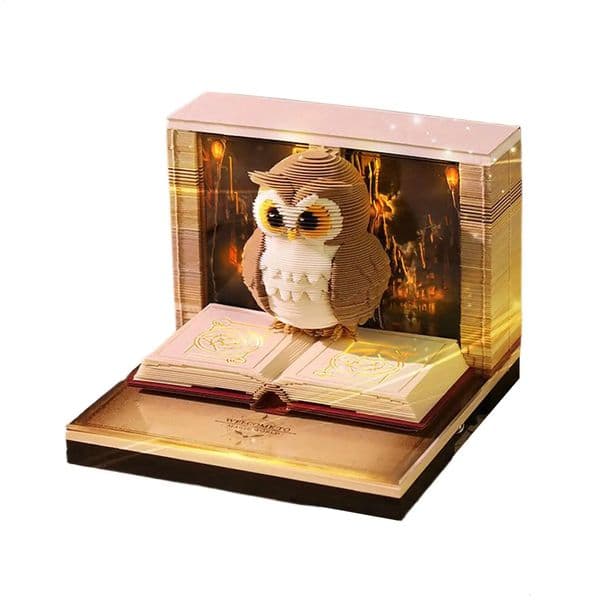 2026 Paper Sculpture Calendar 3D Owl Tearoff Art Memo Notepad Desk Sticky Notes Bookmark 260403BJ