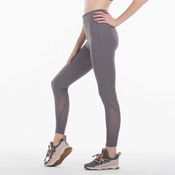 Women High Waist Mesh Contrast Yoga Leggings Peach Hips Quick Dry Stretch Gym Fitness Pants