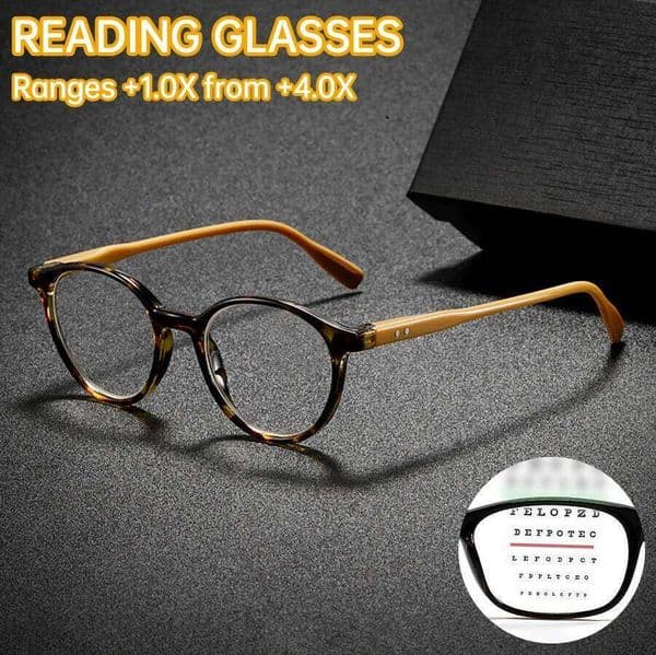 New Men Women Round Frame Boho Y2K Reading Glasses Anti Blue Light Eyewear Spectacles Fashion Trendy Presbyopic Eyeglasses