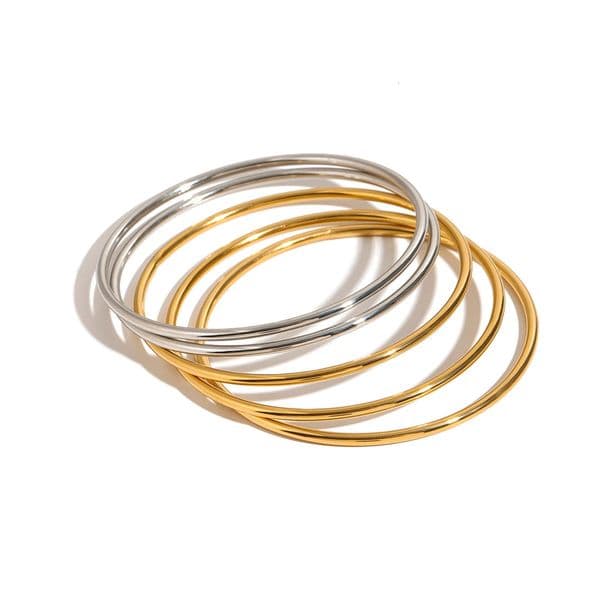 Youthway Minimalist Trendy Stainless Steel GoldSilver Color Circle Bracelet Bangle For Women Waterproof Anti Allergic Jewelry 260427