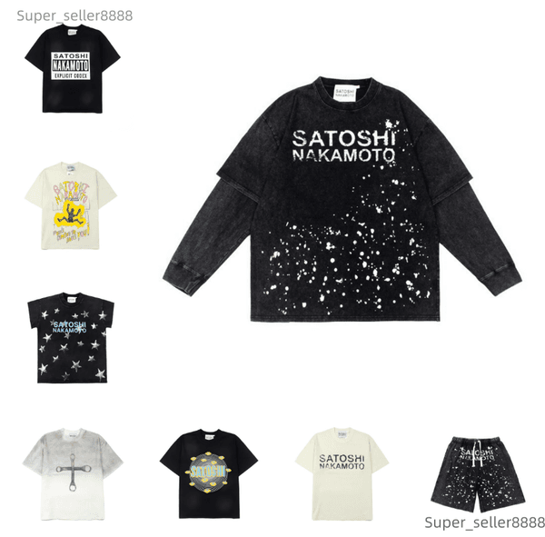 Designer Men T Shirts Satoshi Nakamoto Shirt Mens Tops Satoshi Nakamoto Sweatshirt High Street Shorts Cotton Fashion Casual Graphic Retro Stylish Casual Tees