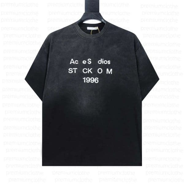26Ss Early Spring New Style Acness Letter Printed Vintage Versatile Long-Sleeved T Shirt Base Layer Hoodie Acnestudiostshirt 06A