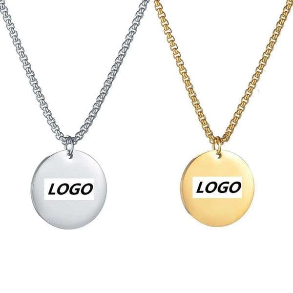 New 304 Stainless Steel Round Blank Pendant Minimalist Men's and Women's Necklace Jewelry Gift 2025
