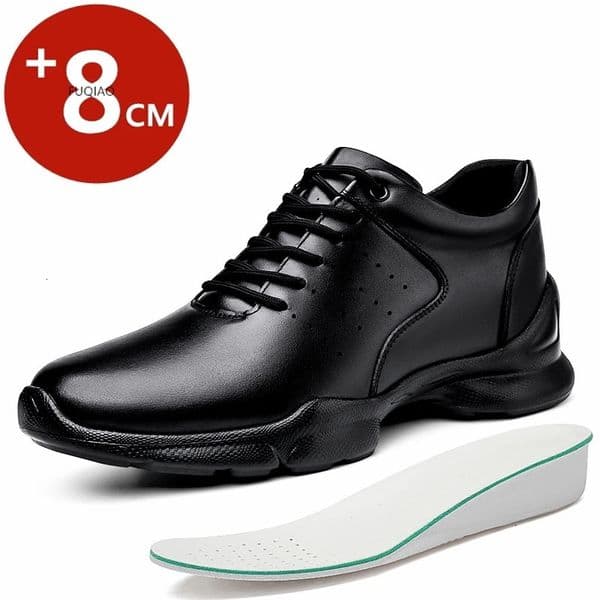 8CM Height Increase Men Cow Leather Oxford Casual Shoes Comfor Lightweight Non Slip Commuting Outdoor Elevator Sneakers Women 260402