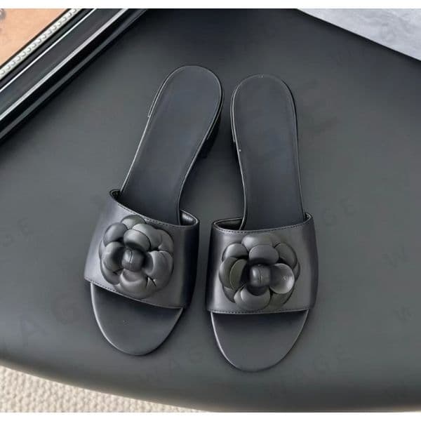 2026 Women's Flower Decor Slide Sandals - Smooth Leather, Multi-Colors, Comfortable Sole, Cushioned Footbed, Soft Lining, Ideal for Summer/Daily/Leisure Outings-4