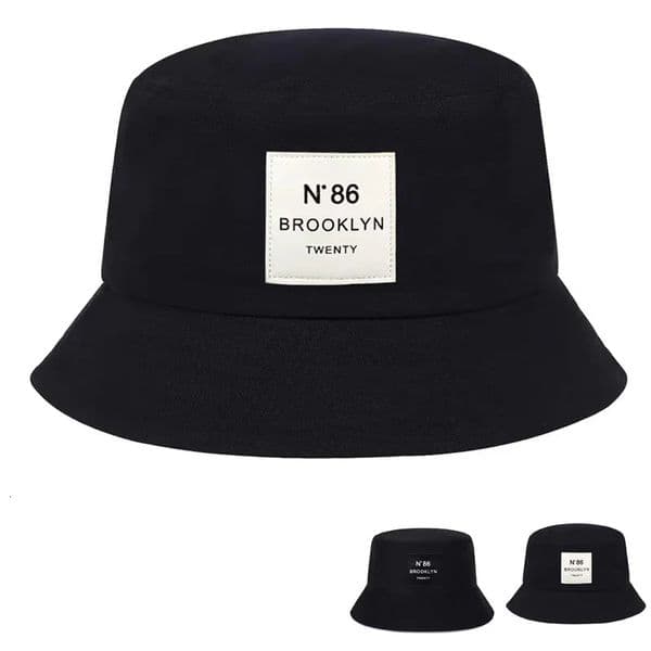 Unisex Panama Bucket Hat Brooklyn Leather Label Fisherman Outdoor Sunscreen Hats for Men Women 260403