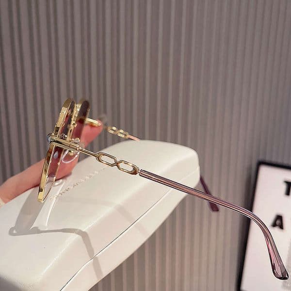 Metal For Women With Faces, High-End Large Frame Glasses, UV Protection, Stylish Uv400 Sunglasses